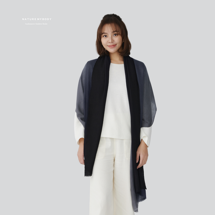 Éclipse Sable Cashmere Ombre Stole