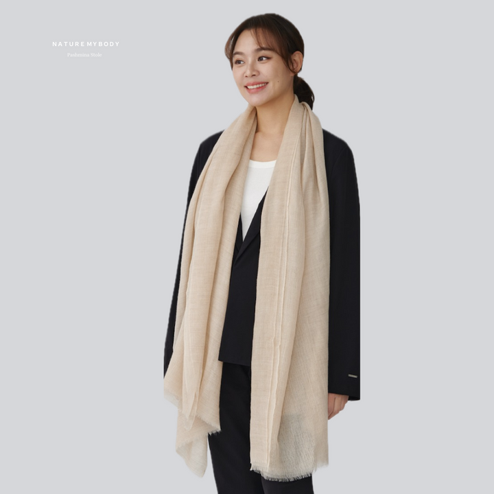 Sable Élancé Pashmina Y-Shape Stole – A Graceful Silhouette
