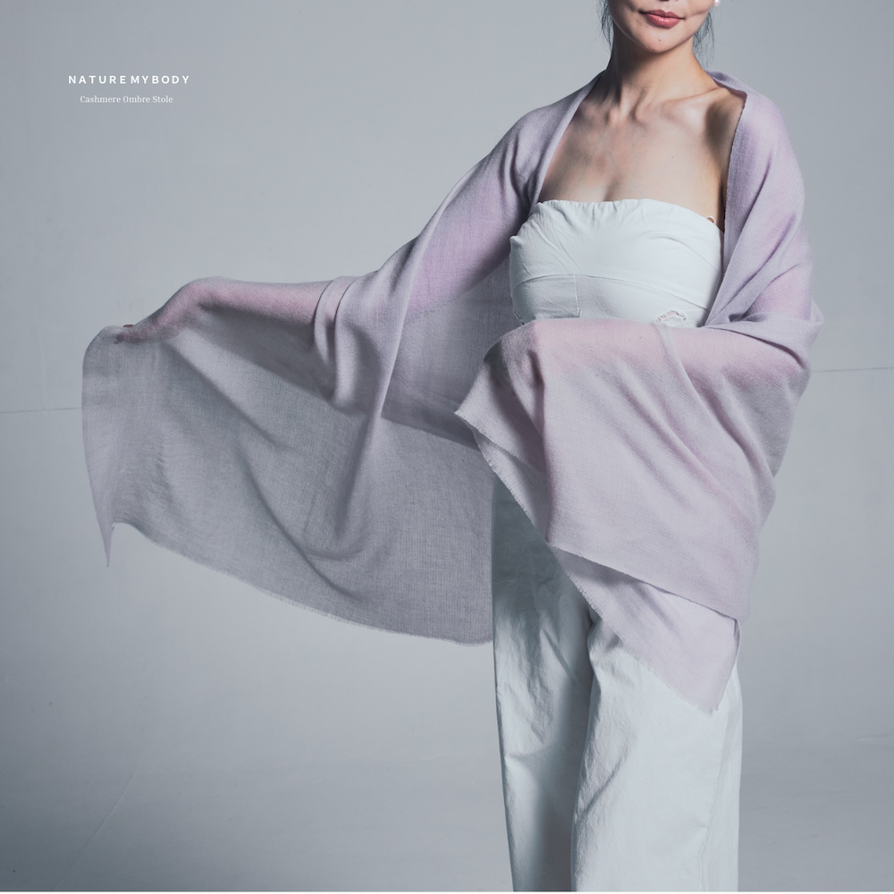 Lavande Sable Cashmere Ombre Stole