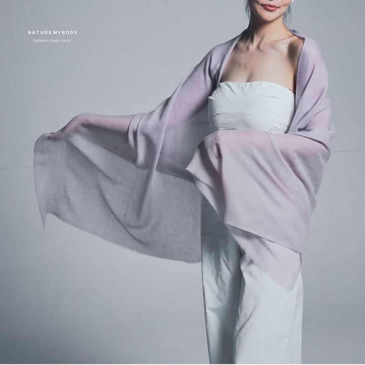 Lavande Sable Cashmere Ombre Stole
