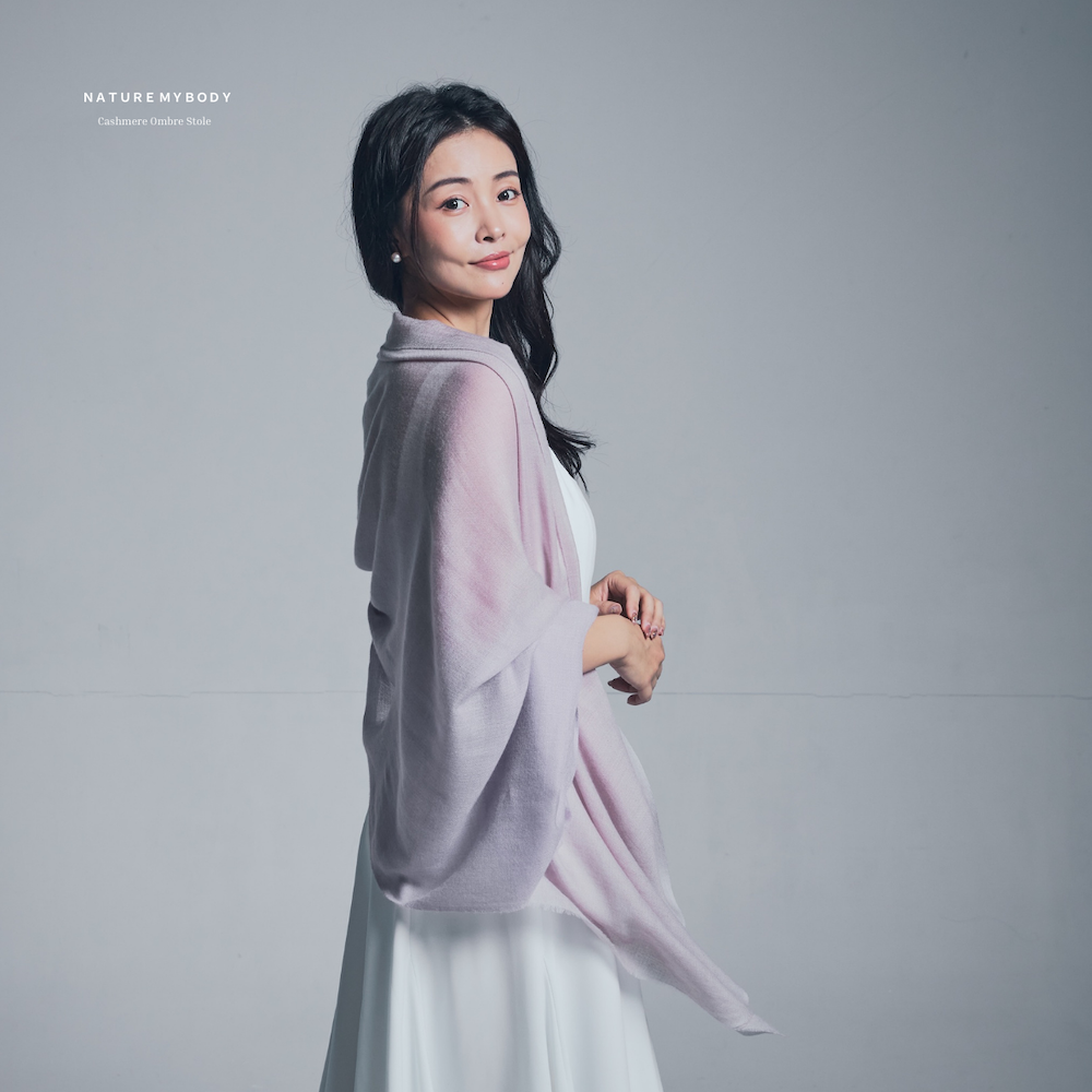 Lavande Sable Cashmere Ombre Stole