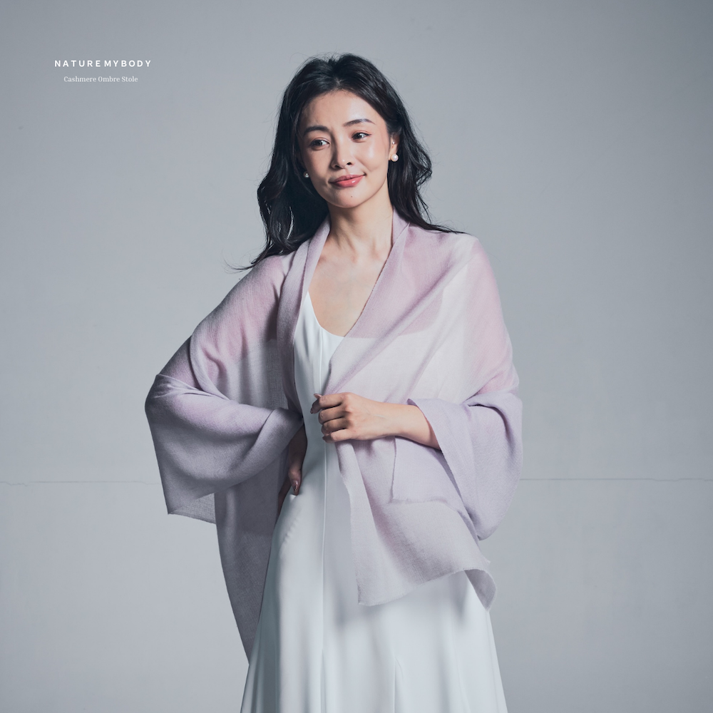 Lavande Sable Cashmere Ombre Stole