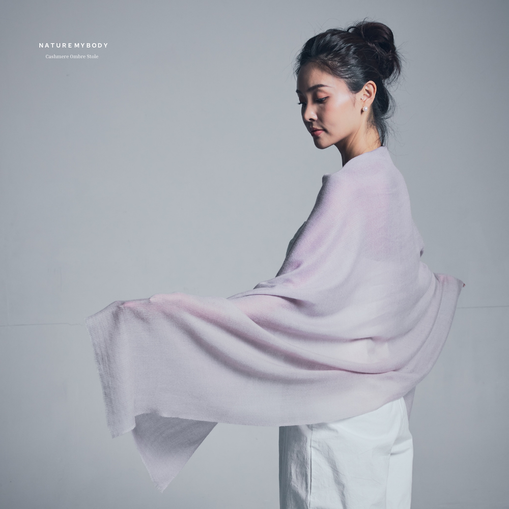 Lavande Sable Cashmere Ombre Stole