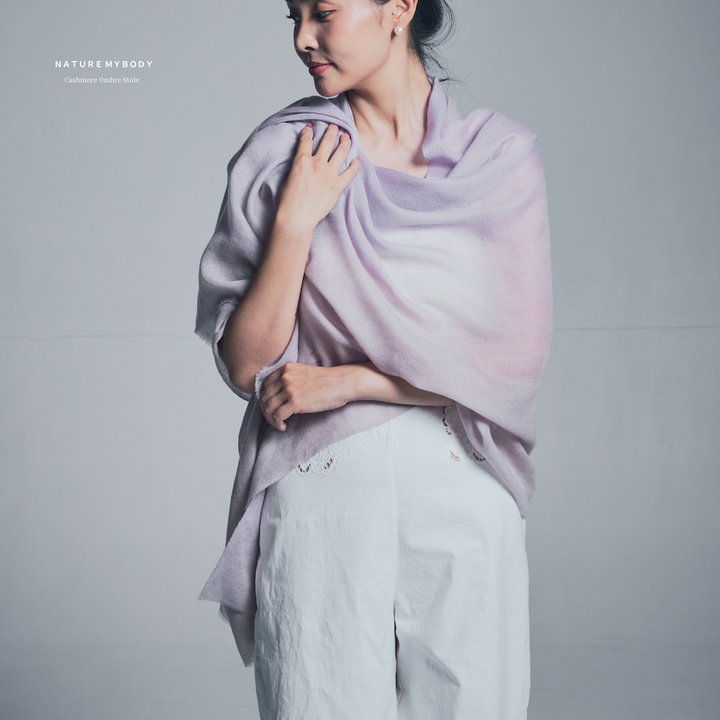 Lavande Sable Cashmere Ombre Stole