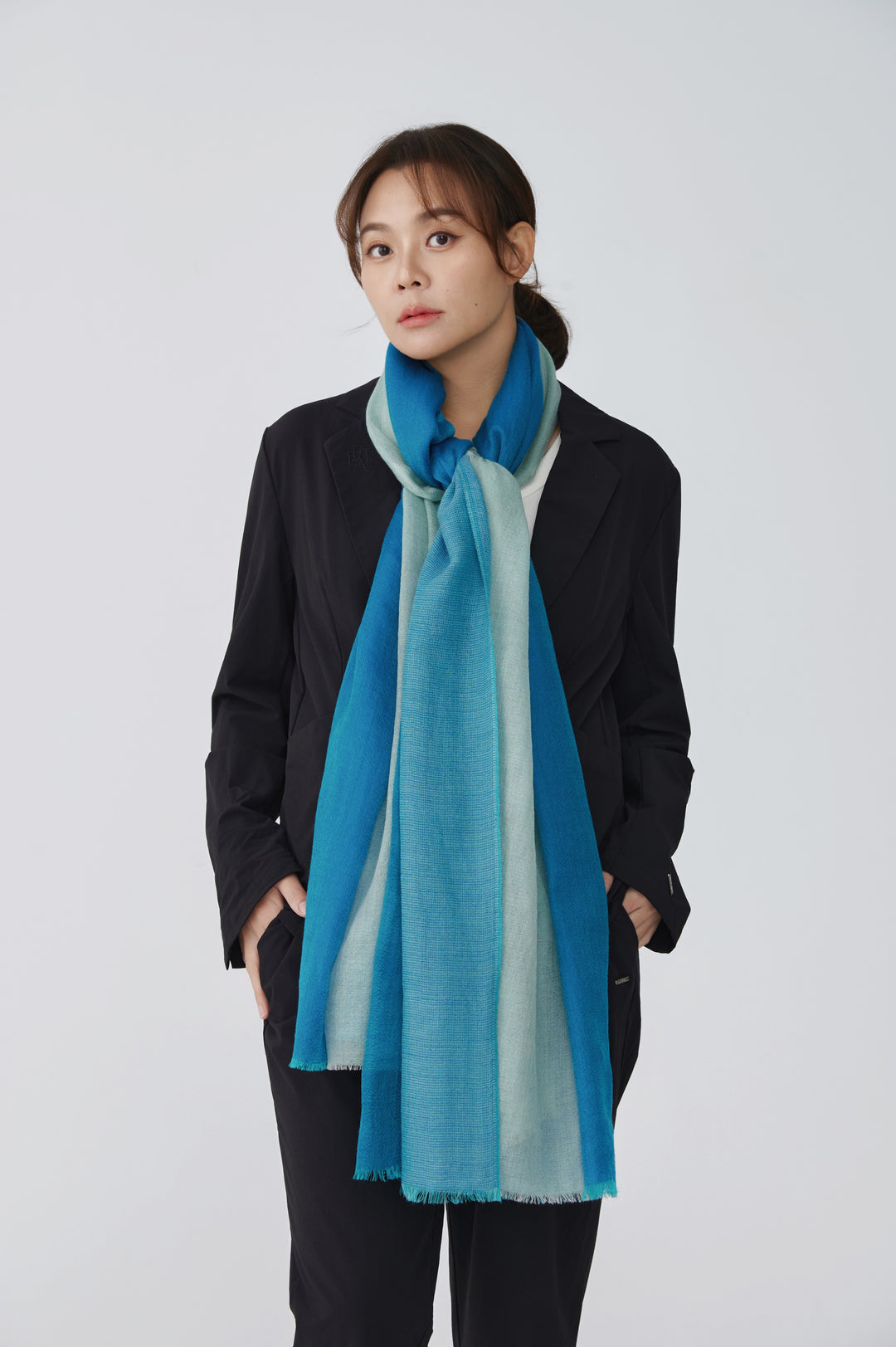 Bleu Élancé Pashmina Y-Shape Stole – Elegance in Motion