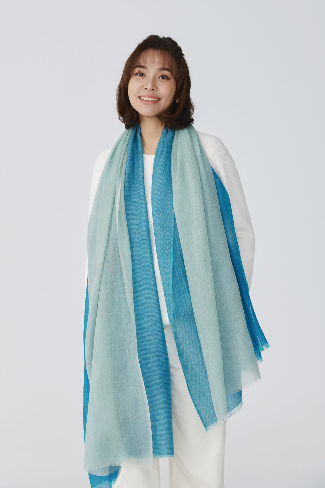 Bleu Élancé Pashmina Y-Shape Stole – Elegance in Motion