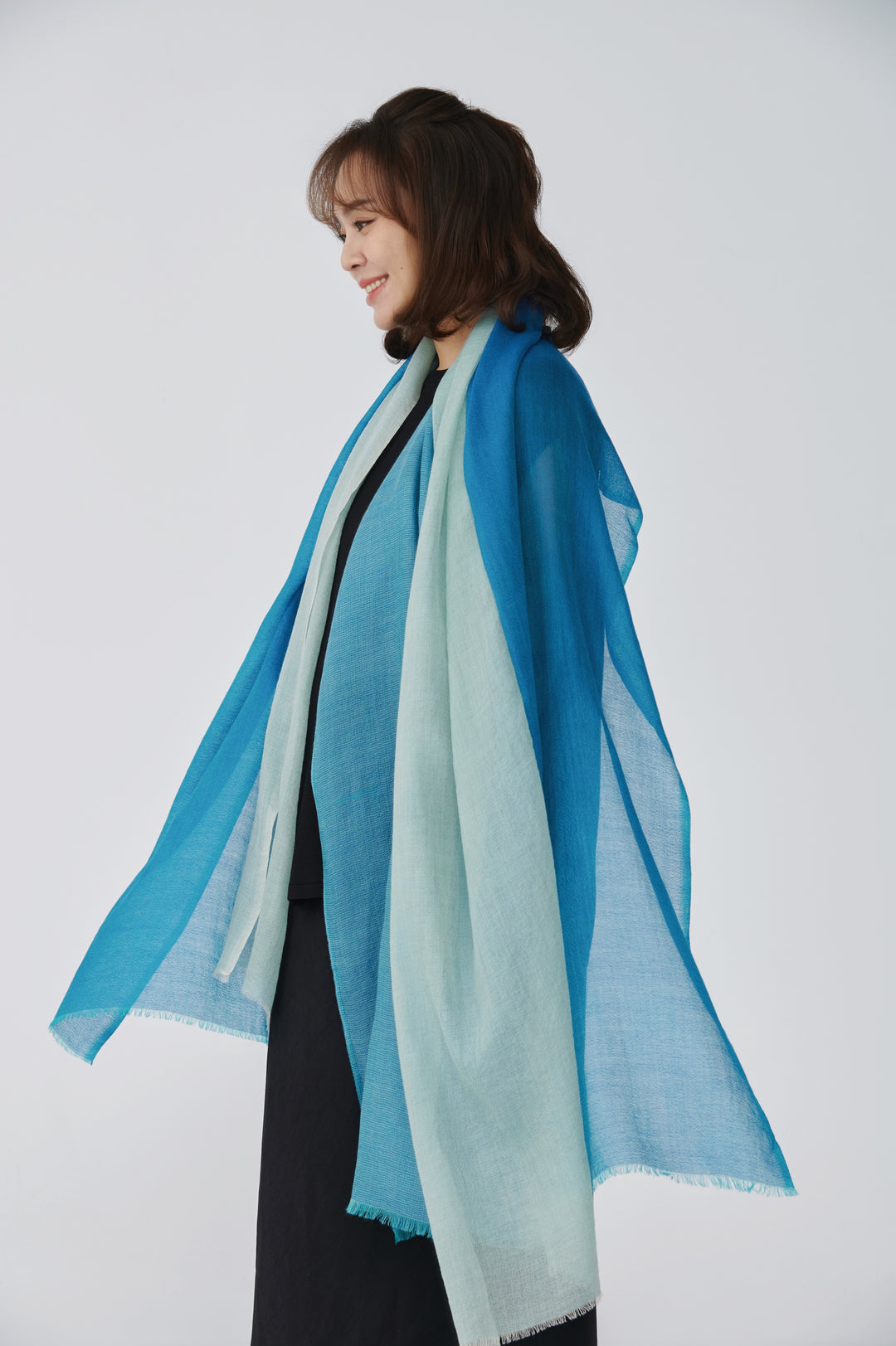 Bleu Élancé Pashmina Y-Shape Stole – Elegance in Motion